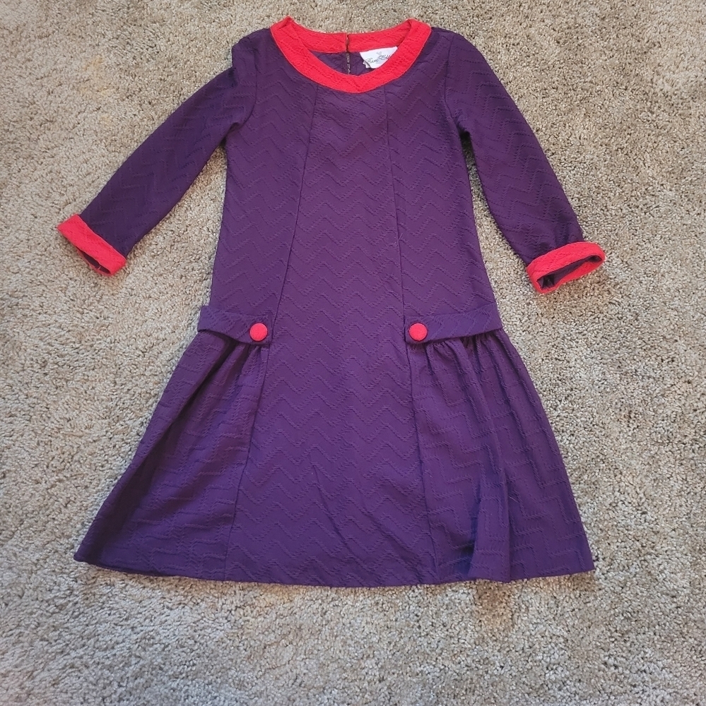 Retro Style Rare Editions Purple and red dress. Girls 7